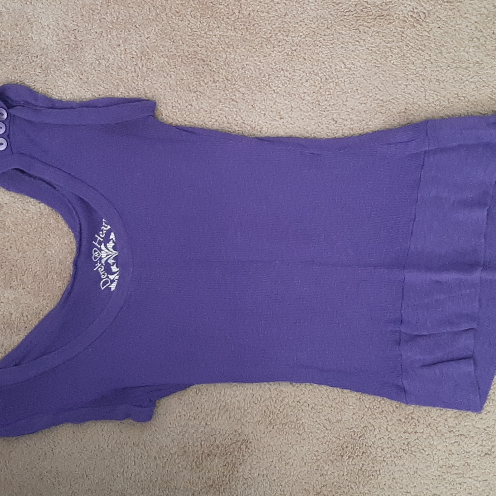 Purple cap sleeved shirt